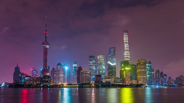 4K Time-lapse photography Shanghai pudong downtown, China