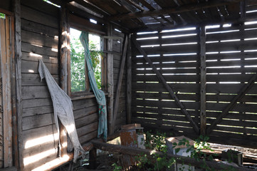 Inside an abandoned house