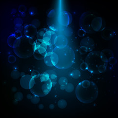 Blue magic light with particles vector illustration