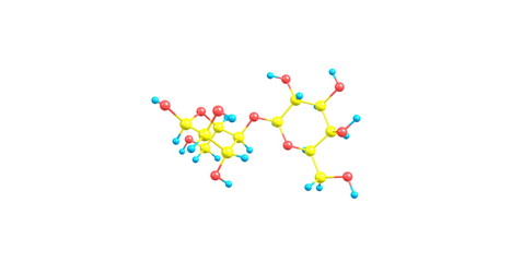 Lactose molecular structure isolated on white