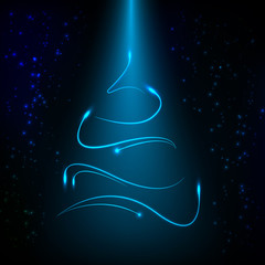 The Magic Christmas Tree vector illustration