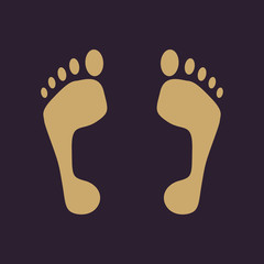 The footprint icon. foot symbol. Flat