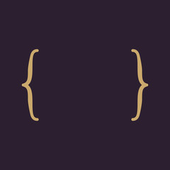 The curly Bracket icon. Quote symbol. Flat