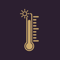 The thermometer icon. High temperature symbol