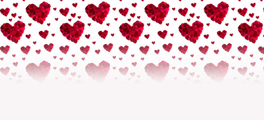 tale pattern red heart rose petals