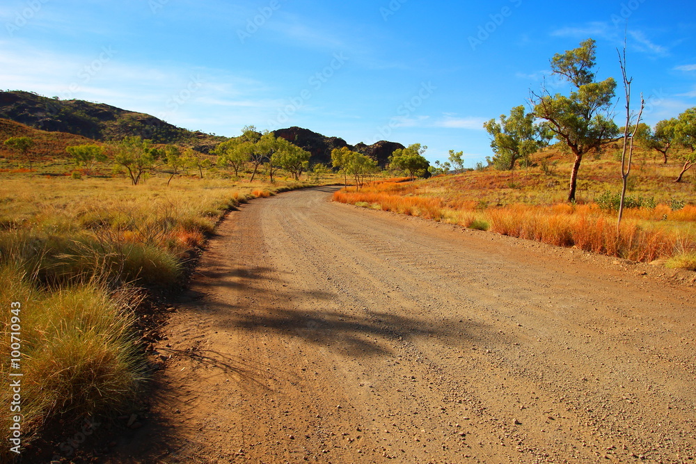 Sticker Road through Kimberley, Australia