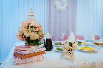 table set for wedding or another catered event dinner