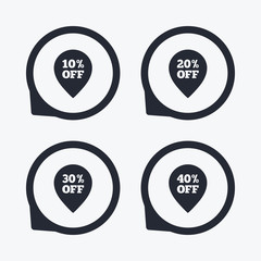 Sale pointer tag icons. Discount symbols.