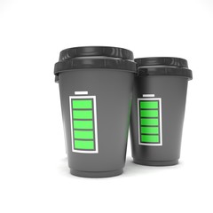 Three paper coffee cups