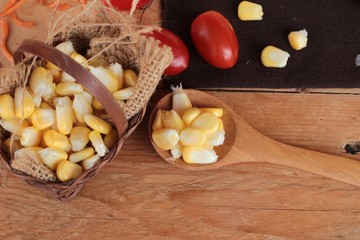 Corn cream soup and sweet corn delicious.