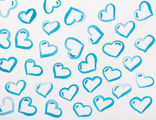 blue hearts watercolor