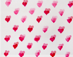 red hearts watercolor