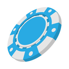 Naklejka premium Blue casino token cartoon icon 