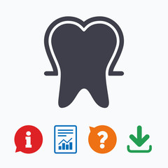 Tooth enamel protection sign icon. Dental care symbol.