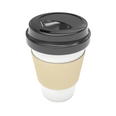 Coffee to go on white