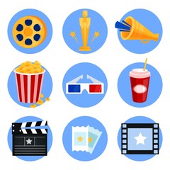cinema icons vector