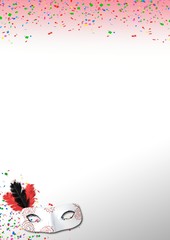 Maschera Carnevale Femminile  Bianca/Rossa flyer A4