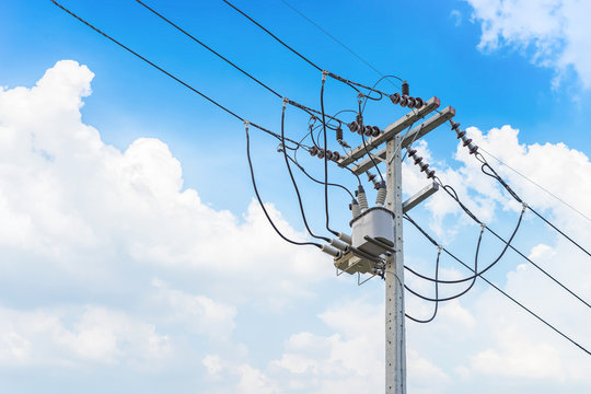 block recloser,Electric wire on the pole, power