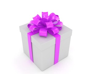 gift box with bows isolated on white