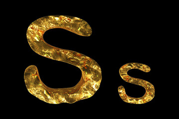 golden textured 3d letter