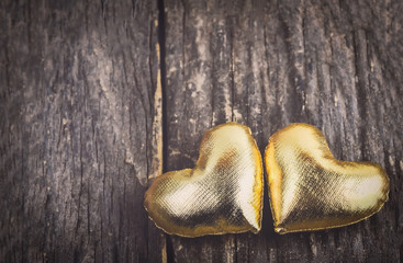 Golden hearts background