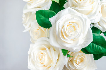 Close up of white Artificial rose