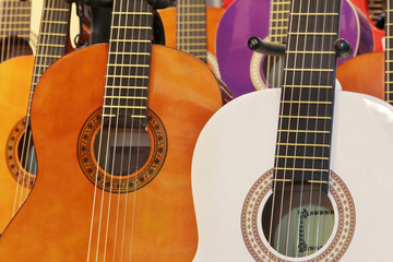 Fototapeta na wymiar Classical Guitar Body Closeup 