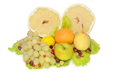 Fruit on a white background