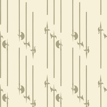 Historical halberd silhouettes pattern. Weapons pattern is perfect for textile design, web background, web design, wallpapers and notebook wrappings.