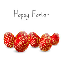 Easter eggs on white background