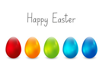 Easter eggs on white background