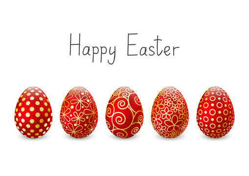 Easter eggs on white background 