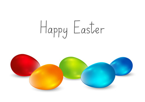 Easter eggs on white background 