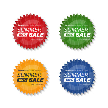 Summer sale circle stickers
