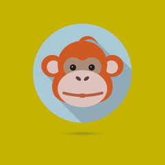 orang utan face flat design icon