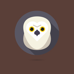 Snow owl face flat design icon