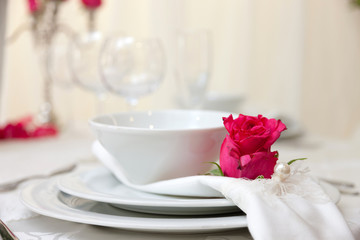 wedding table with flowers