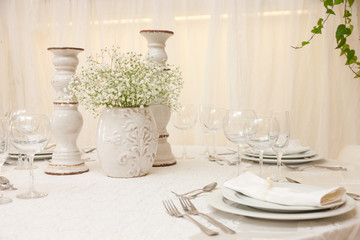 wedding table with flowers