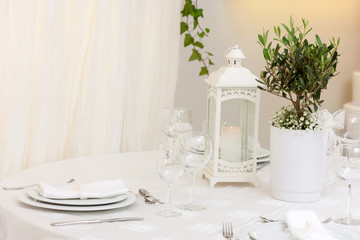 wedding table with flowers