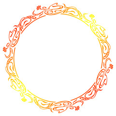 Raster art nouveau style round frame 