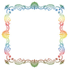 Raster gradient filled art nouveau picture frame