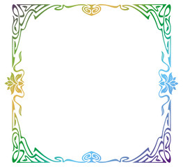 Raster gradient filled art nouveau picture frame