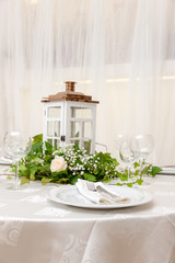 wedding table with flowers