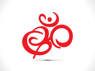 abstract artistic red om