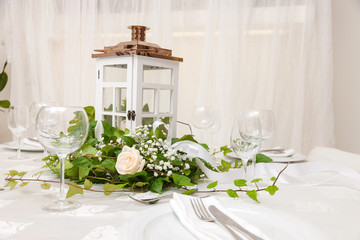 wedding table with flowers
