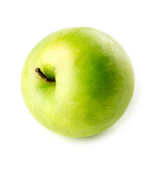 Crunchy green apple isolated on white background