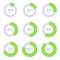 Circle Diagram Pie Charts Infographic Elements. Vector 