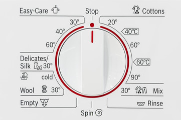 control panel of laundry or washing machine