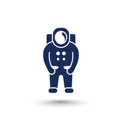 Astronaut icon, spaceman, space suit isolated over white, vector illustration