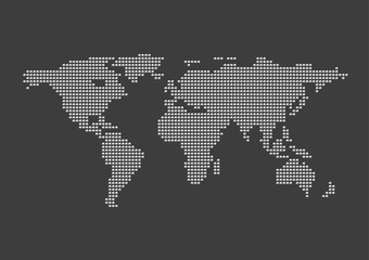 Fototapeta na wymiar World Map stainless steel pin on background